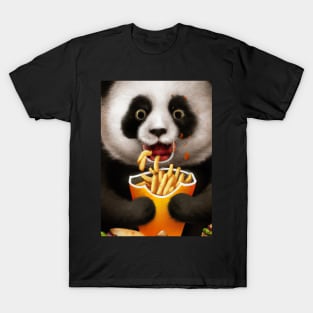 Panda eating Fast Food T-Shirt